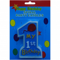 Свічка для торта My 1-st Birthday блакитна