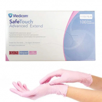 Рукавички нітрилові рожеві Medicom SafeTouch Advanced Extend 3,8 г (1 пачка, 100 шт) розмір M
