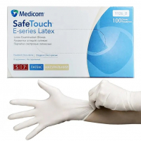 Рукавички латексні білі Medicom SafeTouch E-Series (1 пачка, 100 шт) розмір S