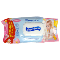 Дитячі вологі серветки Ромашка Superfresh (1 упаковка, 120 шт)