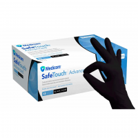 Перчатки нитриловые черные Medicom SafeTouch Advanced 3,5 г (1 пачка, 100 шт) размер M