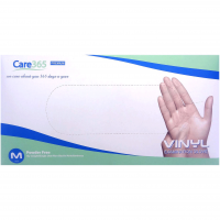 Рукавички вінілові прозорі Care365 Premium (1 пачка, 100 шт) розмір М