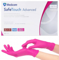 Рукавички нітрилові манджента Medicom SafeTouch Vitals 3,5 г (1 пачка, 100 шт) розмір M