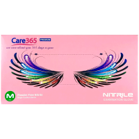 Рукавички нітрилові рожеві Care365 Premium (1 пачка, 100 шт) розмір S
